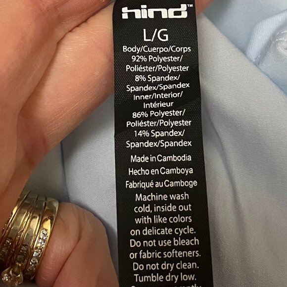 HIND Tennis Tank Dress BLUE Stretch Strappy Racerback Built-in Liner Women - Picture 11 of 16